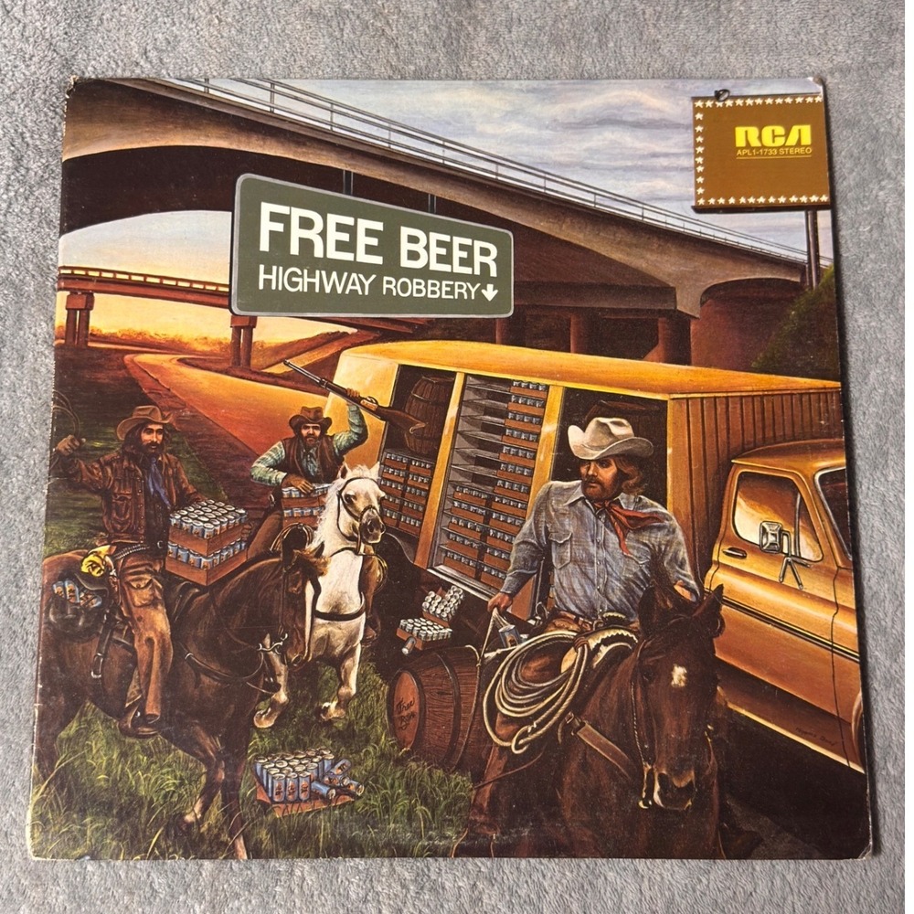 Free Beer Highway Robbery Vinyl LP 1976 RCA APL1-1733 Promo Country Rock Record
